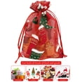 thumbnail image 4 of Bolsas de regalo navideñas de organza Jexila, 24 unidades, 10 x 15 cm, con cordón, 4 of 8