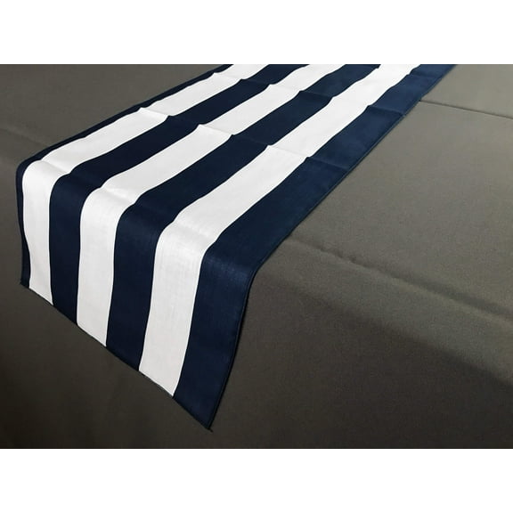 Satin Stripe Table Runner 2 Inch Wide Stripes Navy