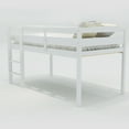 thumbnail image 4 of CITYLE Twin Size Low Loft Bed with Built in Ladder, Wooden Twin Loft Bed for Kids Junior, Full-Length Guardrails, Space Saving Design, No Box Spring Needed, White, 4 of 7