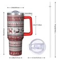 thumbnail image 2 of Red Christmas Deer and Snowflake Pattern Tumbler with Handle and Lid,40oz Double Wall Vacuum Insulated Tumbler,Cups Gift for Women and Men, 2 of 7