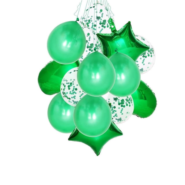 Globos decorativos Bewildely de papel de aluminio 14 piezas para fiestas verde