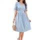 thumbnail image 1 of Vestidos de Verano para Mujer, con Mangas Abullonadas, Informales, para Vacaciones en la Playa, Moda 2025. Azul S, 1 of 10