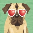 thumbnail image 2 of Mullan, Michael 15x15 Gold Ornate Wood Framed with Double Matting Museum Art Print Titled - Beach Bums Pug I, 2 of 4