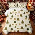 thumbnail image 2 of Erosebridal Christmas Tree Twin Quilt Set, Vintage Script Twin Coverlet Set, Cream Yellow, 2pcs, 1 Bedspread and 1 Pillowcase, 2 of 7