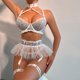 thumbnail image 4 of Gibobby Conjunto ropa interior mujer Lenceria Sexy, Pijama Sexy, Conjunto de Traje de mucama de lencería Sexy para Mujer(Blanco, M), 4 of 5
