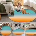 thumbnail image 6 of 8ft Washable Large Round Rug, Blue Turquoise Orange Gradual Non-Slip Circle Area Rug for Living Room Dining Room, Abstract Modern Indoor Floor Mat for Home Decor, 6 of 9