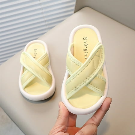 

Gubotare Girls House Slippers Baby Girl s Soft Plush Slippers Slipper Slippers Soft Indoor Girls Boys Slipper (Yellow 9.5)