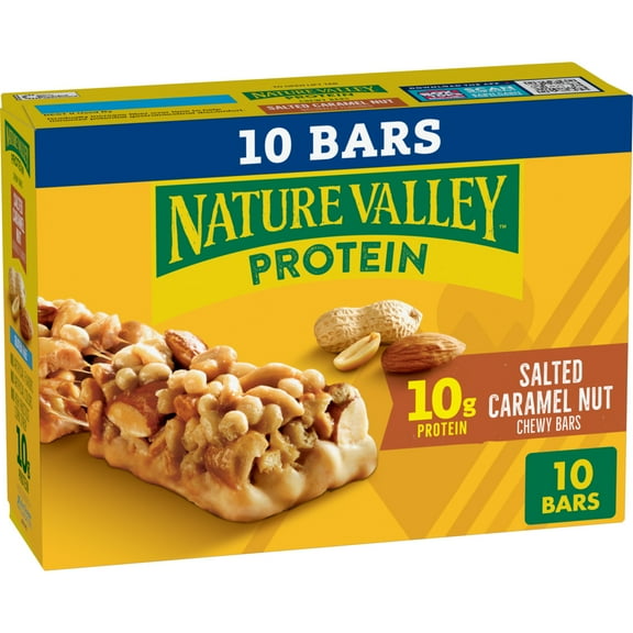 Nature Valley Protein Granola Bars, Salted Caramel Nut, Snack Bars, 10 ct, 14.2 OZ