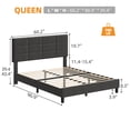 thumbnail image 2 of Bed Frame, Linen Upholstered Platform Bed with Headboard, No Box Spring Needed, 700 LBS Sturdy Wooden Slats Support, Noise Free Easy Assembly,  Grey, 2 of 3