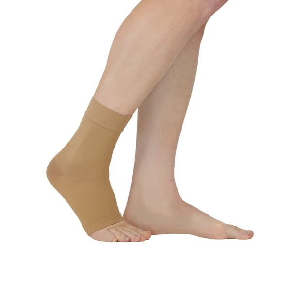 protect.Seamless Knit Ankle Support, Size MD, Beige