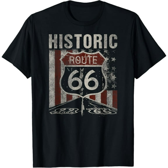 Historic U.S.A. Route 66 Highway Vintage America Road Sign T-Shirt