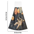 thumbnail image 6 of Yayeee Kitchen Hanging Hand Towels Set of 2 with Loop Bathroom Absorbent Tie Towel, Retro Watercolor Planet, 6 of 7