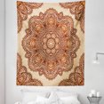 thumbnail image 1 of Ethnic Tapestry, Mandala Style Floral Flower with Abstract Paisley Backdrop Art Print, Fabric Wall Hanging Decor for Bedroom Living Room Dorm, 5 Sizes, Dark Brown Pale Brown, by Ambesonne, 1 of 1
