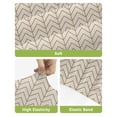 thumbnail image 4 of Simple Line Linen Texture Bar Stool Covers Set of 6, Beige Modern Art Geometric Stretch Washable Bar Chair Covers with Backs, Removable Pub Counter Height Chair Cover for Kitchen Dining Room Cafe, 4 of 7