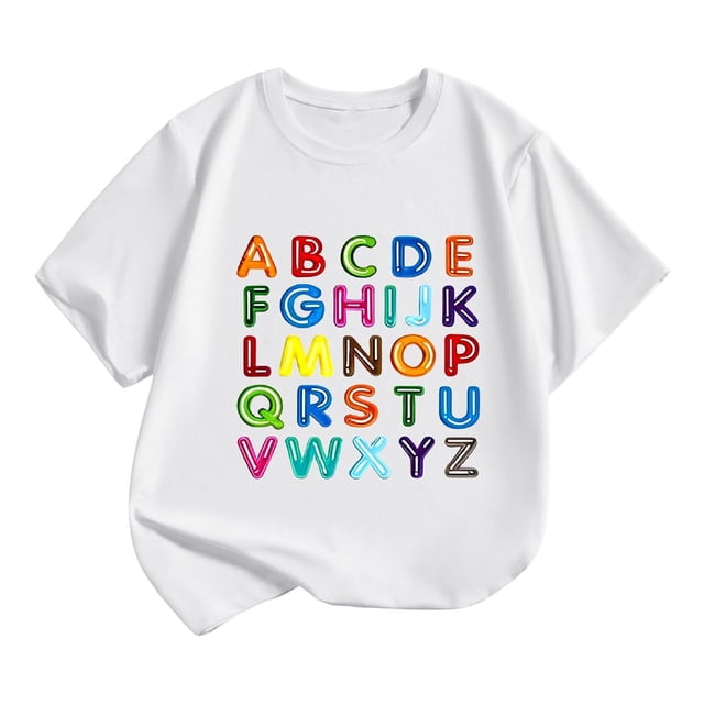 AWZXDE T-Shirt Décontracté à Manches Courtes pour Enfants avec Imprimé de Dessin Animé, Col Rond, Confortable, pour Filles