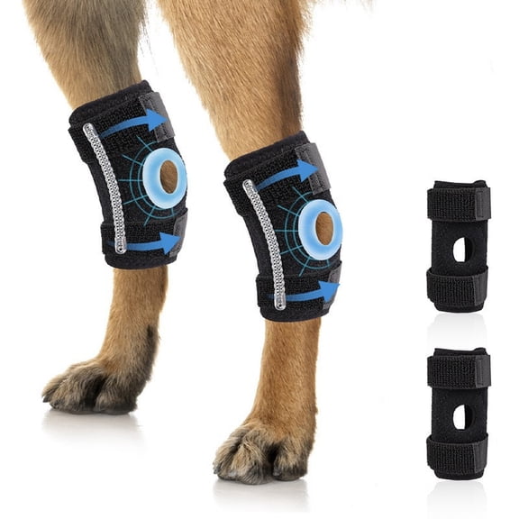 Dog Elbow Protector & Recovery Sleeve, Breathable Knee Pads for Joint Support, Adjustable Dog Brace for Sprain Prevention & Wound Protection, Set of 2(Black, L)