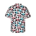 thumbnail image 3 of Balery Heart Panda Print Men's Hawaiian Shirts Short Sleeve Beach Shirt Relaxed Fit Vacation Button Down Shirts-X-Large, 3 of 9