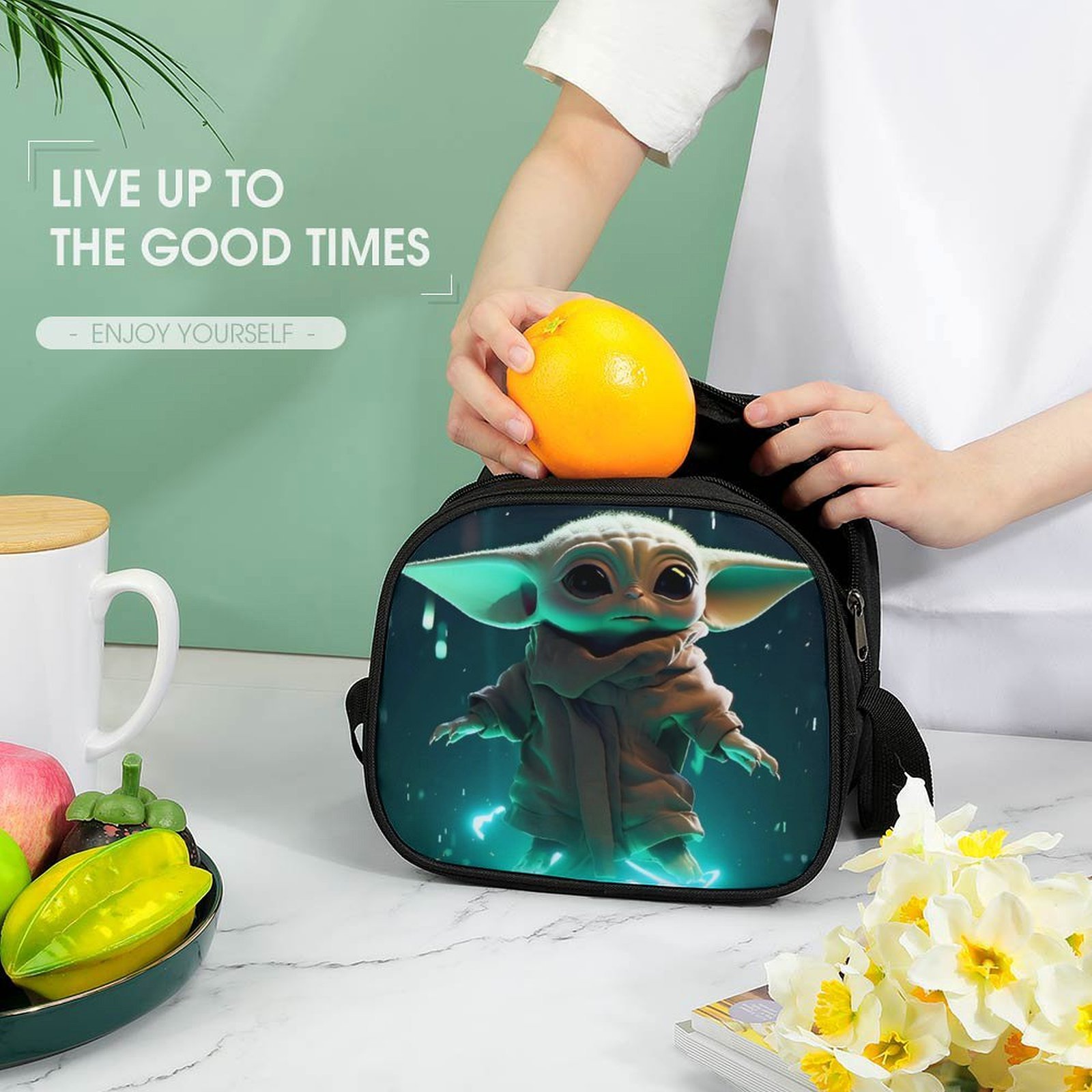Baby Yoda (48) Cartoon Lunch Bags Are Suitable For Work Travel And Outdoor Activities One size