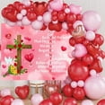 thumbnail image 4 of Valentine's Day Backdrop Christian for God John 3:16 Happy Valentines Day Photography Background Pink Love for Church Couples Party Decorations Banner Photo Booth Props, 4 of 6