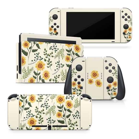 TACKY DESIGN Peau de Tournesols pour Nintendo Switch Vinyle Premium Enveloppant Complet