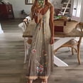 thumbnail image 2 of Enjoytime Womens Summer Maxi Dresses Summer Boho Flower Printed V Neck Spaghetti Strap Dresses Sleeveless V Neck Flowy Beach Seaside Birthday Dresses For Women, 2 of 5