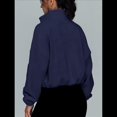 thumbnail image 4 of Chaquetas de Forro para Mujer, Sudaderas Extragrandes con Cremallera, Ropa de Invierno, Conjuntos de Larga y Corte Corto para Otoño. Azul Marino XXL, 4 of 9