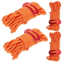 OFFIGAM 4Sets Orange Camping Rope with Buckle Adjustable Tent Tie Down Reflective Wind Proof Canopy Ropes