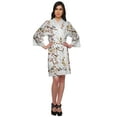 thumbnail image 5 of Moomaya Cotton Printed&nbsp;Bathrobe&nbsp;Crossover&nbsp;Fabric Lace Short&nbsp;Robes Loungewear, 5 of 6