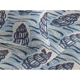 thumbnail image 3 of Ambesonne Marine Themed Quilted Bedspread Set 3 Pcs, Nautical Ocean Waves, Twin, Pale Azure Blue Peach, 3 of 4