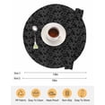 thumbnail image 6 of 13 Inch Round Placemats Set of 6, Black Golden Floral Non Slip Heat Insulation PP Table Mats, Modern Abstract Art Spring Flowers Washable Place Mats for Kitchen Dining Party Table Decor, 6 of 7