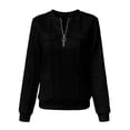thumbnail image 3 of Guluxicc Women's Half Zip Quilted Pullover Sweatshirts Crew Neck Long Sleeve Tops Textured Solid Casual Fashion Fall Sweaters, 3 of 5