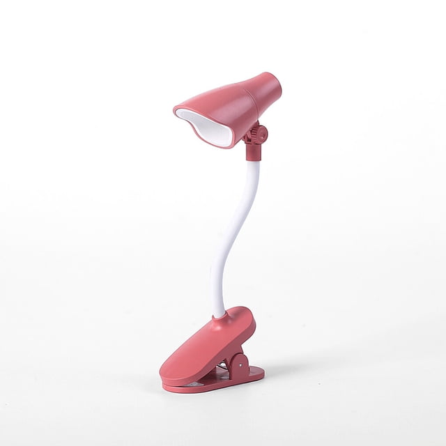 Mini Table Light LED Battery Operated Reading Desktop Book you can use it Clip Light Adjustable Portable Desk Night Lamp, Rose Red