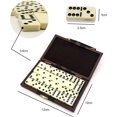 thumbnail image 2 of Various Double Domino 28 Chips Synthetic Leather Box, Classic Table Game for Children and Adults, 2 of 4