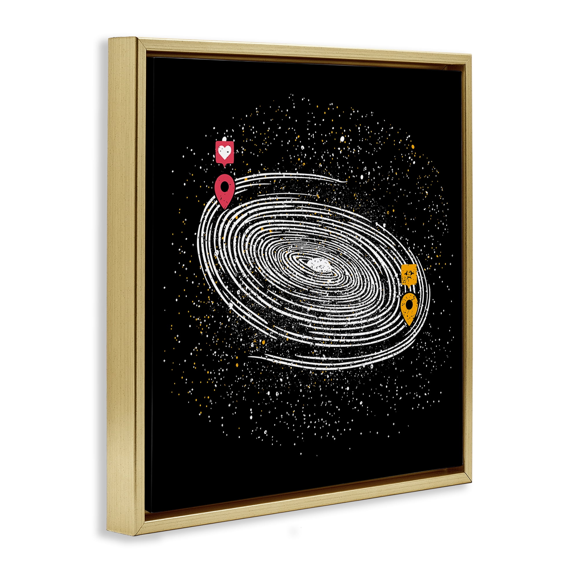 Stupell Industries Love Long Distance Gold Framed Floater Canvas Wall Art, design by Tobe Fonseca