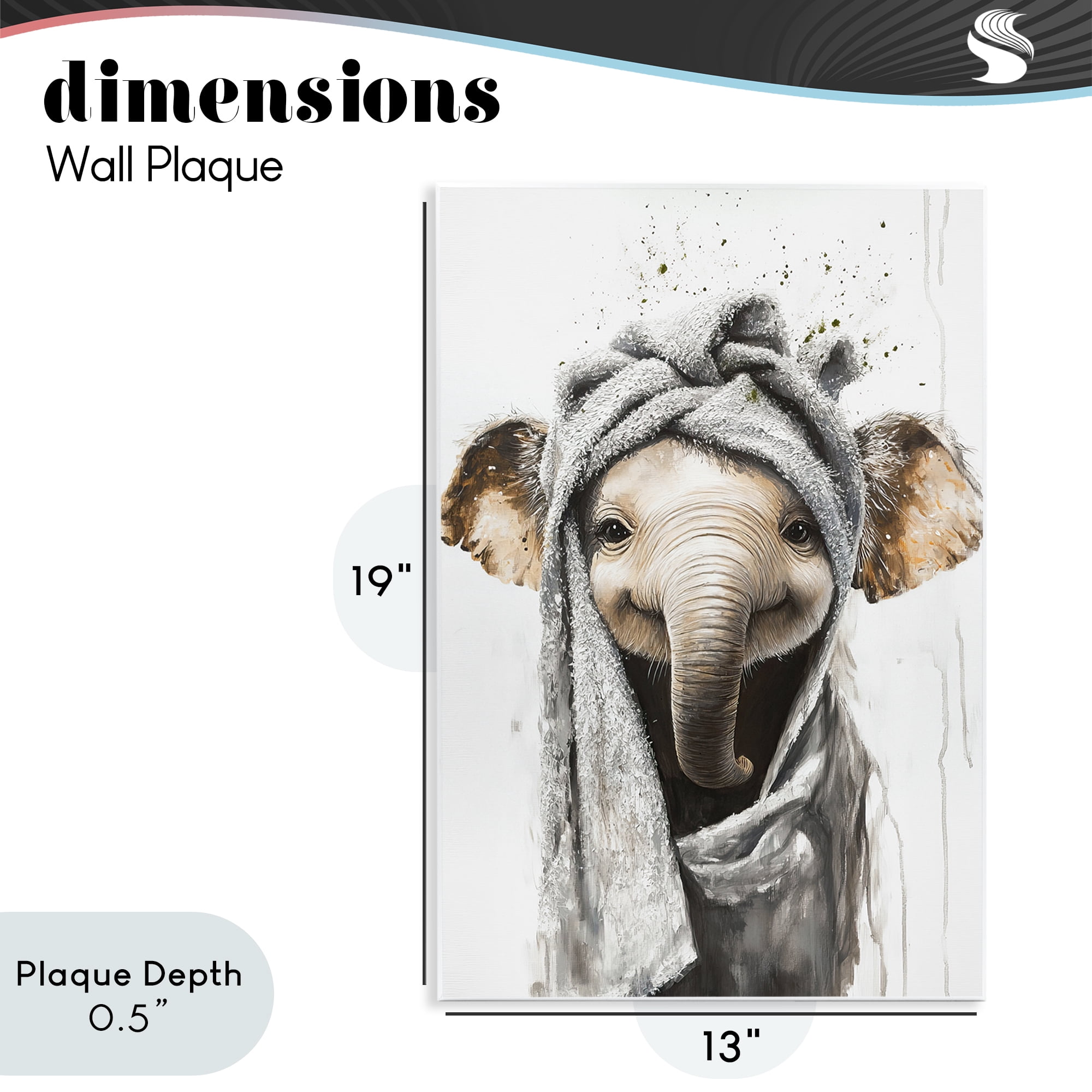 Stupell Industries Squeaky Clean Elephant Wall Plaque Art, design by Tina LeCour