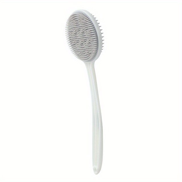 Silicone Back Scrubber For Shower Bath Body Brush With Long Handle Reversible Bath Brush For Shower Exfoliation And Massage Produces Rich Foam Long Handle Back Scrubber For Men And Women