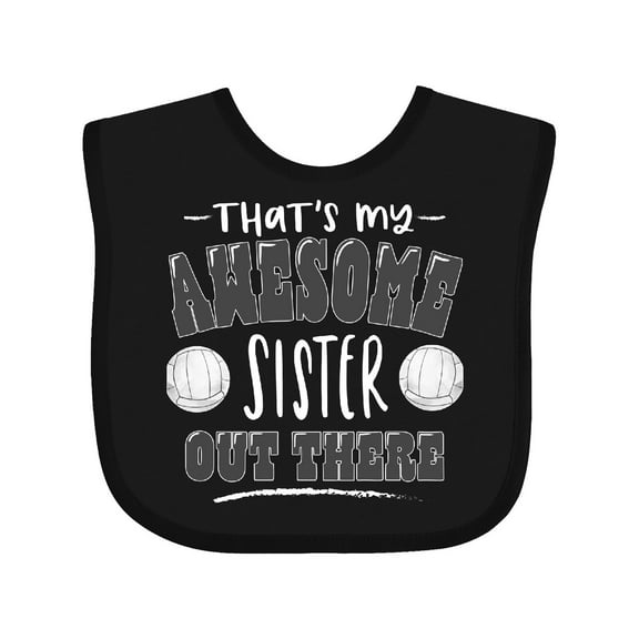 Inktastic That's My Awesome Sister out There with Volleyball Boys or Girls Baby Bib