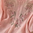 thumbnail image 4 of MIXUE Womens Summer Tops Solid Color Floral Embroidered Round Neck Long Sleeve Fashion Casual Shirts For Women T-shirts Streetwear,Pink,M, 4 of 6