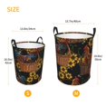 thumbnail image 5 of Haiem Embroidery Chicken Rooster Leather Dirty Clothes Laundry Basket,Sturdy & Waterproof,Collapsible Round Design For Efficient Space Management,Multi-Purpose Storage Basket, 5 of 8