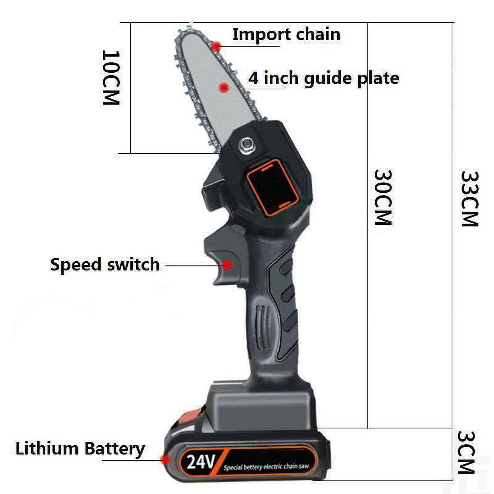 4-Inch Cordless Electric Chainsaw with Rechargeable Battery Portable Handheld Electric Saw for Tree Branch Wood Cutter