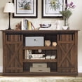 thumbnail image 2 of Costway Sliding Barn TV Stand Console Table for TV's Up to 60'' Entertainment Center Brown, 2 of 11