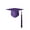 Purple, variant on Joernso Unisex Bachelor Cap 2023 Tassel Pendant Decoration Solid Color Classic Style Flat Top Graduation Hat Master Doctor Scholar Hat Party Accessory
