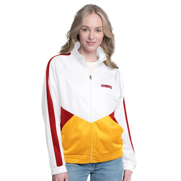 Women's G-III 4Her by Carl Banks White/Red Kansas City Chiefs Rally Rhinestone Full-Zip Track Jacket