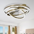 thumbnail image 2 of 24" Bronze Modern Reversible Ceiling Fan with Dimmable LED Light, 6-Speed DIY Shape Shade with Remote and APP Control, 2 of 11