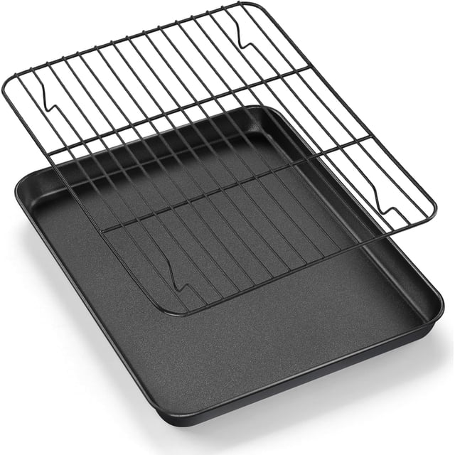 Nonstick Baking Sheet with Rack Set x x Cookie Sheet Baking Pan with Cooling Rack for Oven Commercial Grade & Easy to Clean