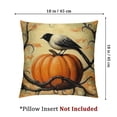 thumbnail image 4 of Ullo0ord Vintage Halloween Decor Pillow Covers Retro Cute Crow with Pumpkin Setting Sun Background Throw Pillowcase Decor Autumn Harvest Sofa Couch Car Cushion Cover 20x20in, 4 of 7