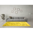 thumbnail image 3 of Ahgly Company Machine Washable Indoor Round Abstract Yellow Contemporary Area Rugs, 5' Round, 3 of 4