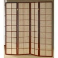thumbnail image 2 of ADF 4-Panel Shoji Screen Room Divider Japanese Style Wall Brown Fabric Inlay, 2 of 2