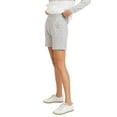 thumbnail image 3 of Mono B Womens Essential Mid-Thigh Shorts, Heather Grey (Heather Grey, Large), 3 of 3