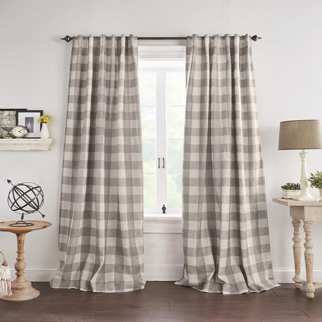 Cortina de ventana Elrene Home Fashions Farmhouse Living, color gris